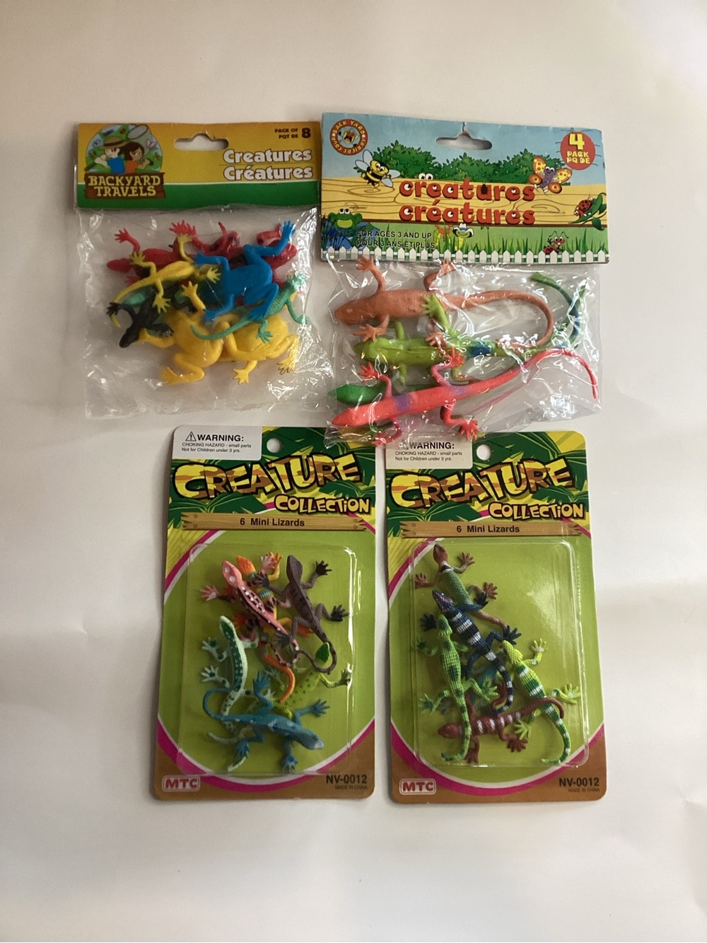 New Bundle Of 4 Packs Of Creature Collection & Creatures Mini Lizards Toy 24 PCs